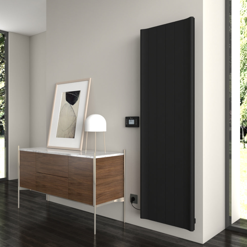 Carisa Boreas B Radiateur Électrique Vertical Design Moderne Noir
