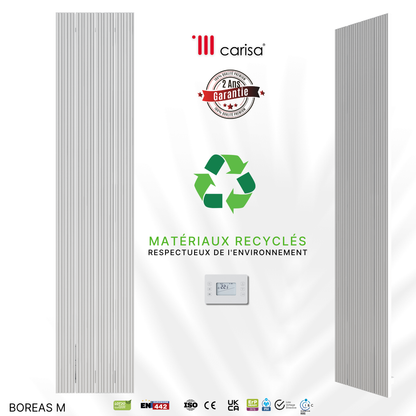 Carisa Boreas M Radiateur Électrique Vertical Design Moderne Blanc