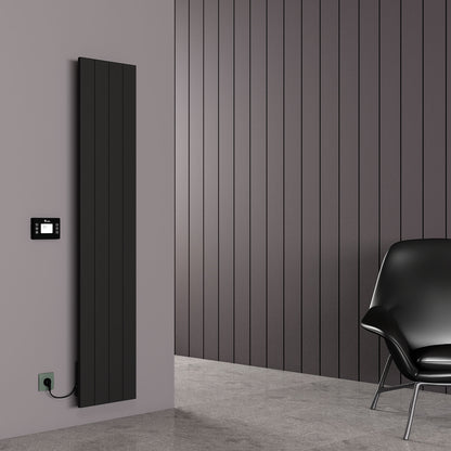 Carisa Boreas N Radiateur Électrique Vertical Design Moderne Noir