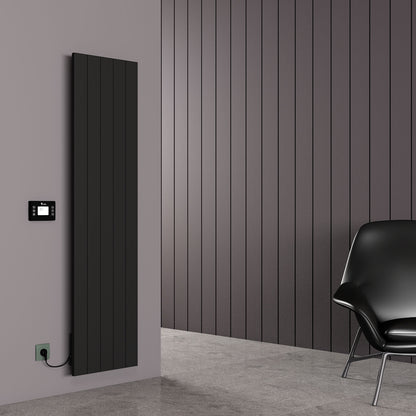 Carisa Boreas N Radiateur Électrique Vertical Design Moderne Noir