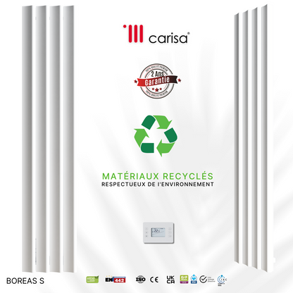 Carisa Boreas S Radiateur Électrique Vertical Design Moderne Blanc