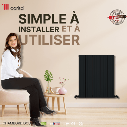Carisa Chambord Radiateur en Aluminium Horizontal Design Moderne Anthracite