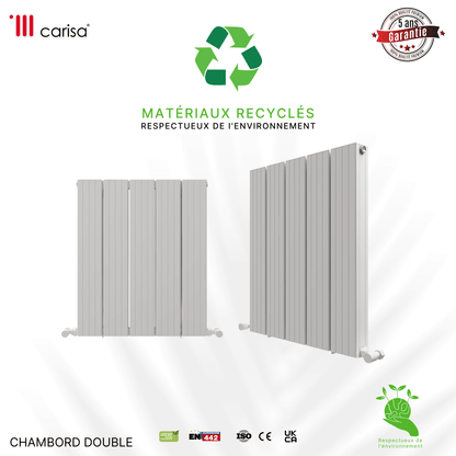 Carisa Chambord Radiateur en Aluminium Horizontal Design Moderne Blanc