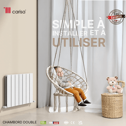 Carisa Chambord Radiateur en Aluminium Horizontal Design Moderne Blanc