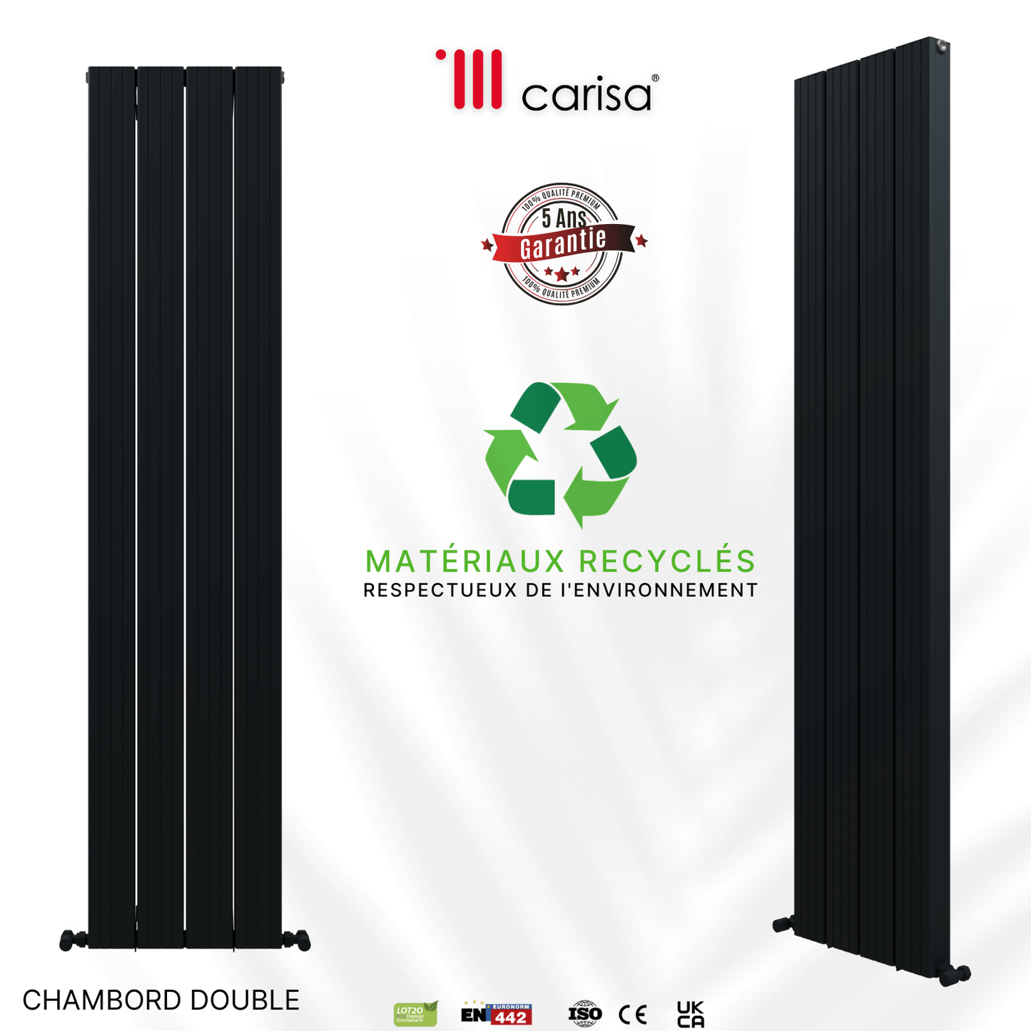 Carisa Chambord Radiateur en Aluminium Vertical Design Moderne Anthracite