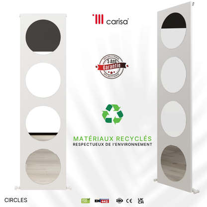 Carisa Circles Radiateur en Aluminium Vertical Design Moderne Blanc