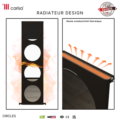 Carisa Circles Radiateur en Aluminium Vertical Design Moderne Galet