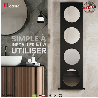 Carisa Circles Radiateur en Aluminium Vertical Design Moderne Galet