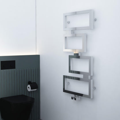 Carisa Clash Sèche-Serviettes en Acier Inoxydable Design Moderne Miroir Poli