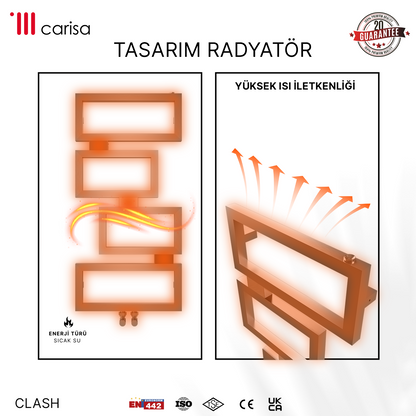 Carisa Clash Sèche-Serviettes en Acier Inoxydable Design Moderne Miroir Poli