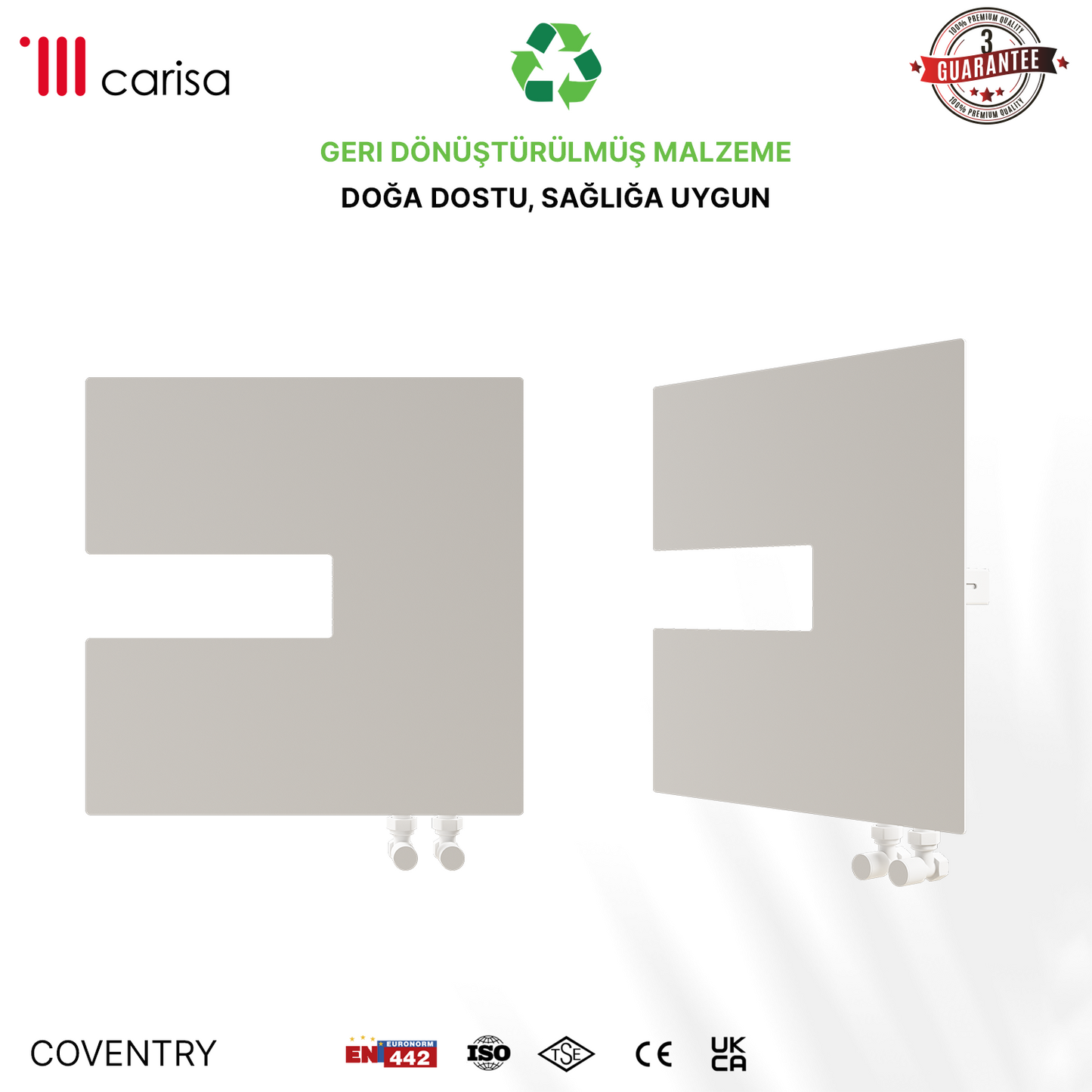 Carisa Coventry-L Radiateur Design Mince en Acier Horizontal Design Moderne