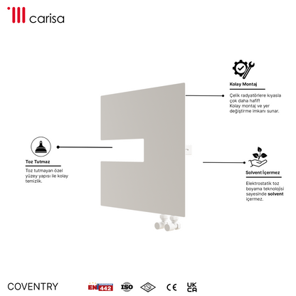 Carisa Coventry-R Radiateur Design Mince en Acier Horizontal Design Moderne