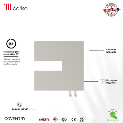 Carisa Coventry-R Radiateur Design Mince en Acier Horizontal Design Moderne