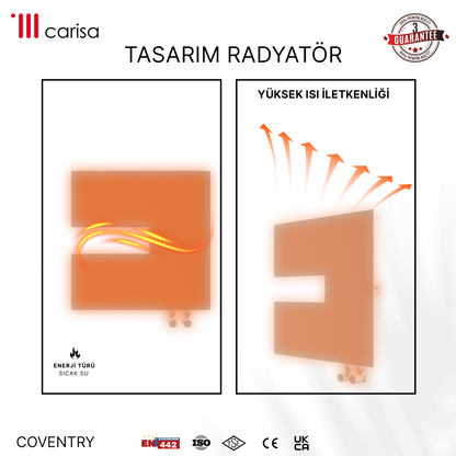 Carisa Coventry-R Radiateur Design Mince en Acier Horizontal Design Moderne