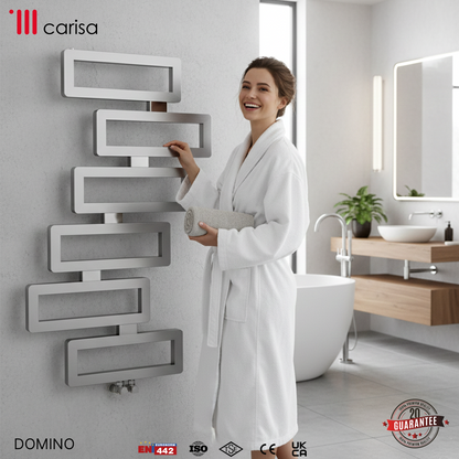 Carisa Domino Sèche-Serviettes en Acier Inoxydable Design Moderne Miroir Poli