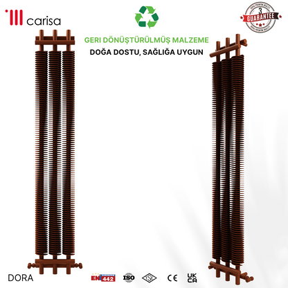 Carisa Dora Radiateur en Acier Vertical Design Moderne Cuivre Mat Métallisé
