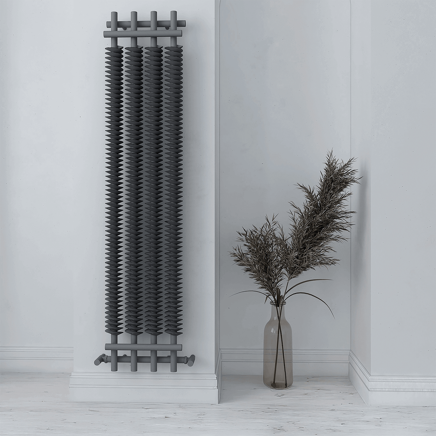 Carisa Dora Radiateur en Acier Vertical Design Moderne Gris Clair