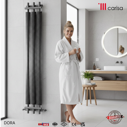 Carisa Dora Radiateur en Acier Vertical Design Moderne Gris Clair