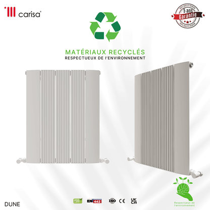 Carisa Dune Radiateur en Aluminium Horizontal Design Moderne Blanc