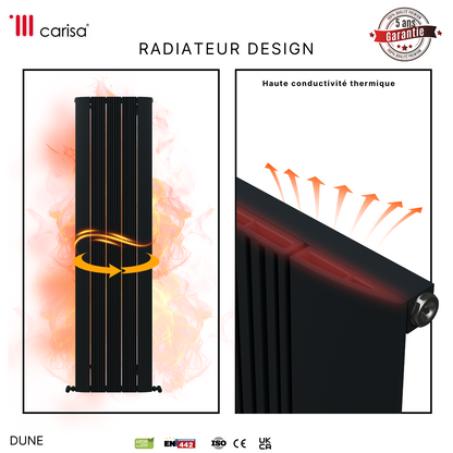 Carisa Dune Radiateur en Aluminium Vertical Design Moderne Anthracite