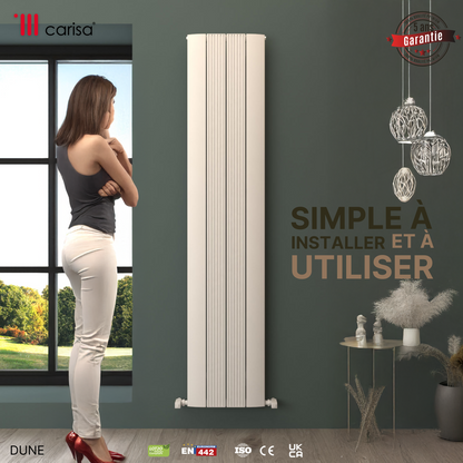 Carisa Dune Radiateur en Aluminium Vertical Design Moderne Blanc