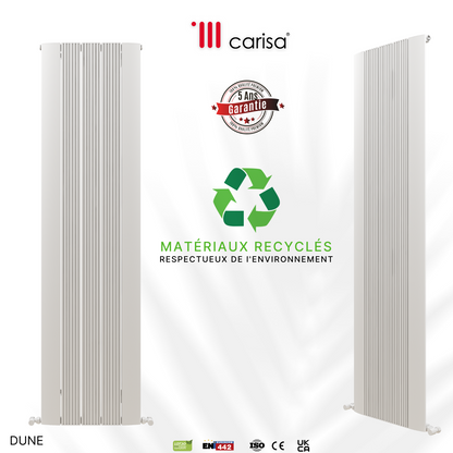 Carisa Dune Radiateur en Aluminium Vertical Design Moderne Blanc