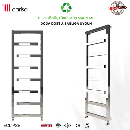 Carisa Eclipse Sèche-Serviettes en Acier Inoxydable Design Moderne Miroir Poli