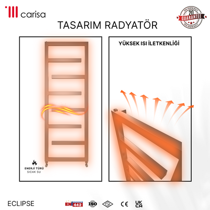 Carisa Eclipse Sèche-Serviettes en Acier Inoxydable Design Moderne Miroir Poli