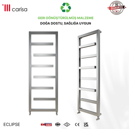 Carisa Eclipse Sèche-Serviettes en Acier Inoxydable Design Moderne Satiné Poli