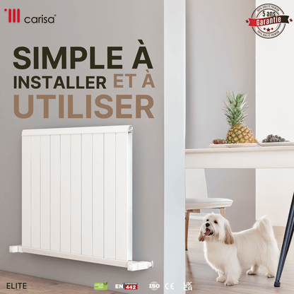 Carisa Elite Radiateur en Aluminium Horizontal Design Moderne Glossy Blanc
