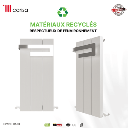 Carisa Elvino Bath Sèche-Serviettes en Aluminium Design Moderne Blanc