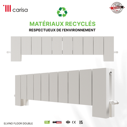 Carisa Elvino Floor Radiateur en Aluminium Horizontal Design Moderne Blanc