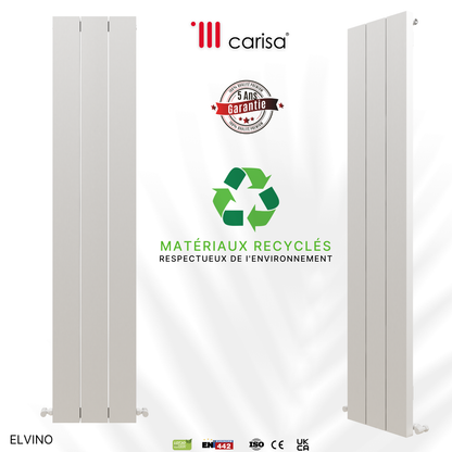 Carisa Elvino Radiateur en Aluminium Vertical Design Moderne Blanc