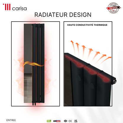 Carisa Entree Radiateur en Aluminium Vertical Design Moderne Anthracite