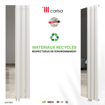 Carisa Entree Radiateur en Aluminium Vertical Design Moderne Blanc