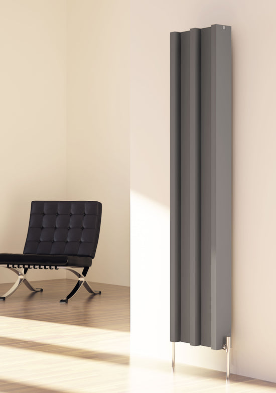 Carisa Envy Radiateur en Aluminium Vertical Design Moderne Gris foncé