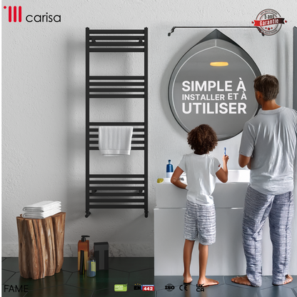 Carisa Fame Sèche-Serviettes en Aluminium Design Moderne Laiton Anodisé Brossé