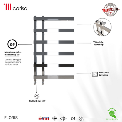 Carisa Floris Sèche-Serviettes en Acier Design Moderne Chromé