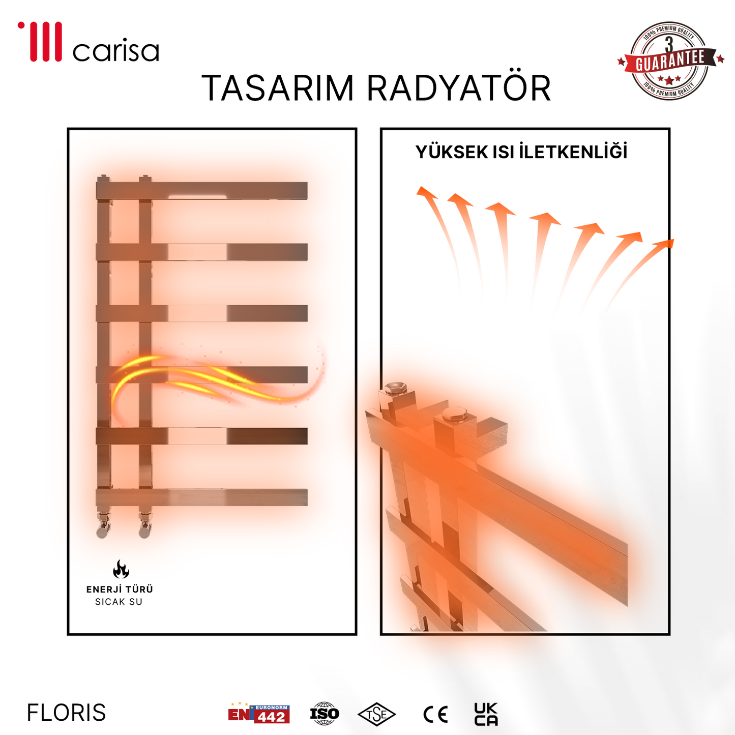 Carisa Floris Sèche-Serviettes en Acier Design Moderne Chromé