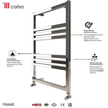 Carisa Frame Sèche-Serviettes en Acier Design Moderne Chromé