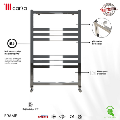 Carisa Frame Sèche-Serviettes en Acier Design Moderne Chromé