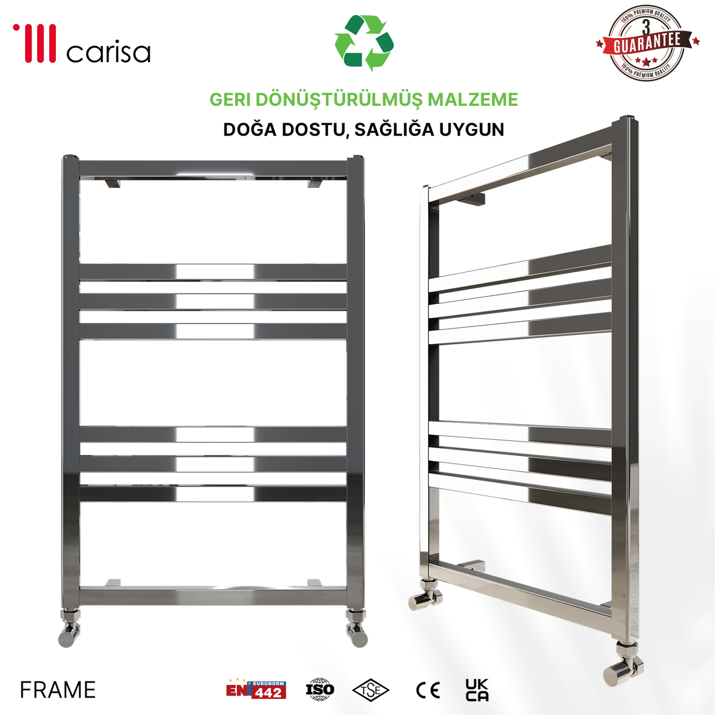 Carisa Frame Sèche-Serviettes en Acier Design Moderne Chromé