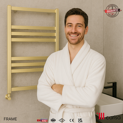 Carisa Frame Sèche-Serviettes en Aluminium Design Moderne Laiton Anodisé Brossé