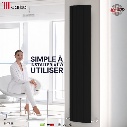 Carisa Gaia Radiateur en Aluminium Vertical Design Moderne Anthracite