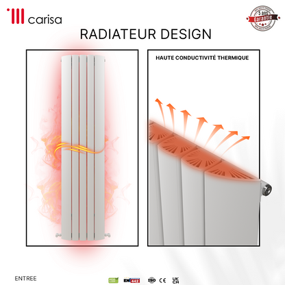 Carisa Gaia Radiateur en Aluminium Vertical Design Moderne Blanc