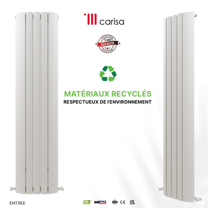 Carisa Gaia Radiateur en Aluminium Vertical Design Moderne Blanc