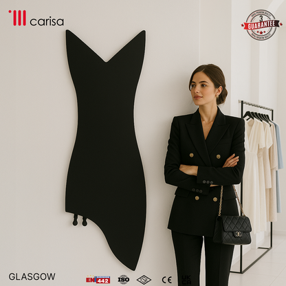 Carisa Glasgow Radiateur Design Mince en Acier Vertical Design Moderne Noir