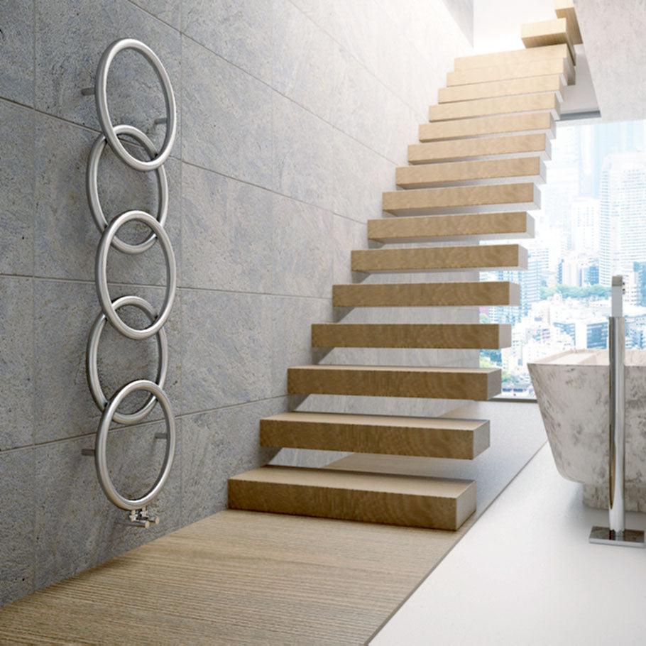 Carisa Halo Sèche-Serviettes en Acier Inoxydable Design Moderne Miroir Poli