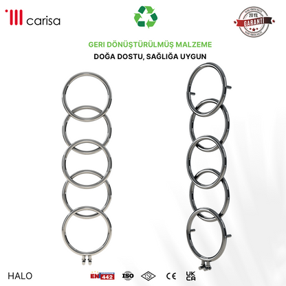 Carisa Halo Sèche-Serviettes en Acier Inoxydable Design Moderne Miroir Poli
