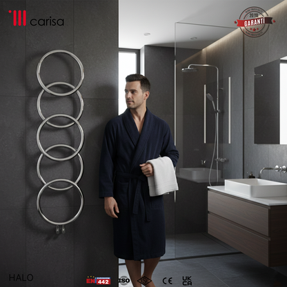 Carisa Halo Sèche-Serviettes en Acier Inoxydable Design Moderne Miroir Poli
